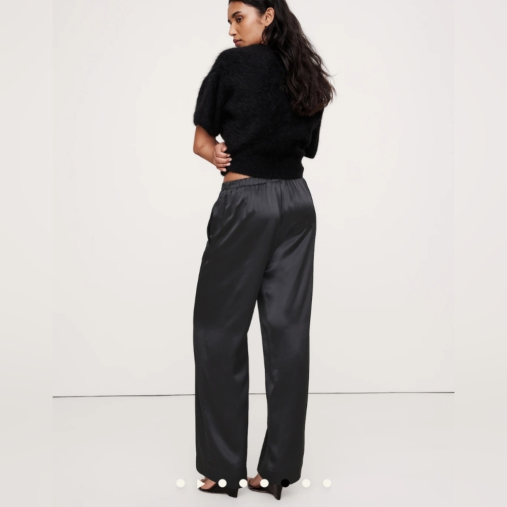 NWT B.R. ~- Wide-Leg 100% Silk Pant